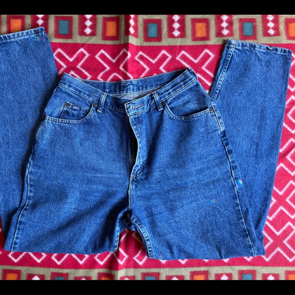 Medium wash high rise Lee jeans